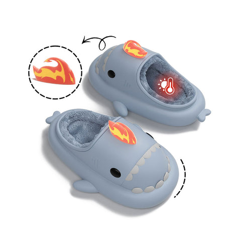 Sharkicks Basic - Hiver, Chaussons Requins Kaiju de Feu, Talon Ouvert